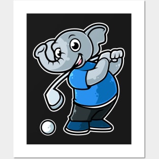 Elephant Golf Player Golfer Golfing Funny Kids Boys design Posters and Art